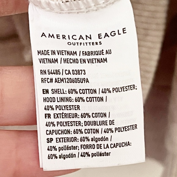 SOLD! [American Eagle] Ladies Neutral Camo Hoodie Kangaroo Pocket Oversized L - Picture 8 of 10